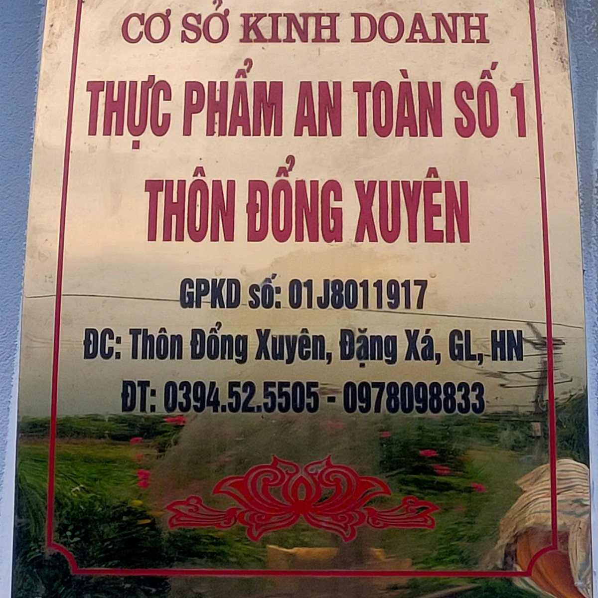 CƠ SỞ KINH DOANH THỰC PHẨM AN TOÀN SỐ 1 ĐỔNG XUYÊN